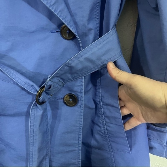 l.l. Bean Periwinkle Trench Coat Size S - Picture 4 of 7